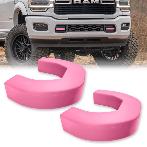 RECON - Fits 21-26 Dodge RAM 1500 Tow Hook Covers 2-Piece Set of 100% Silicone Rubber Covers Heavy Duty Rugged Durability Unique Style Protection (Pink)