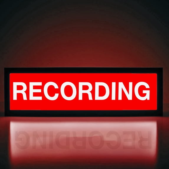 RECORDING RED RGB LED Neon Lightbox with Remote & APP Control Studio Warning Sign Illuminated Lights Music Sync Timer Setting Signs for Cinema Libraries Cafes Home Company Wall Desk Decor USB Powered