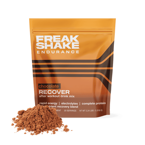 Freak Shake Endurance Rapid Recovery Chocolate Drink Mix- Electrolytes & Protein with Adaptogenic Flavonoids for muscle recovery & cardio gain- 20 Servings