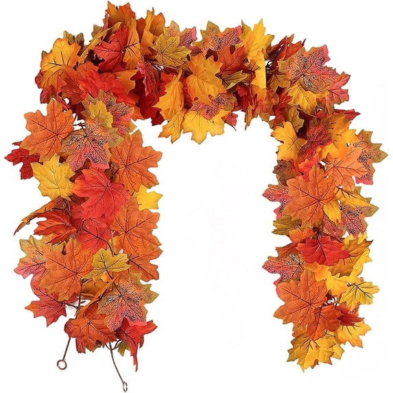 RECUTMS 2 Pcs Fall Garland Leaves Decor for Home Artificial Fall Foliage Garland Thanksgiving Decor