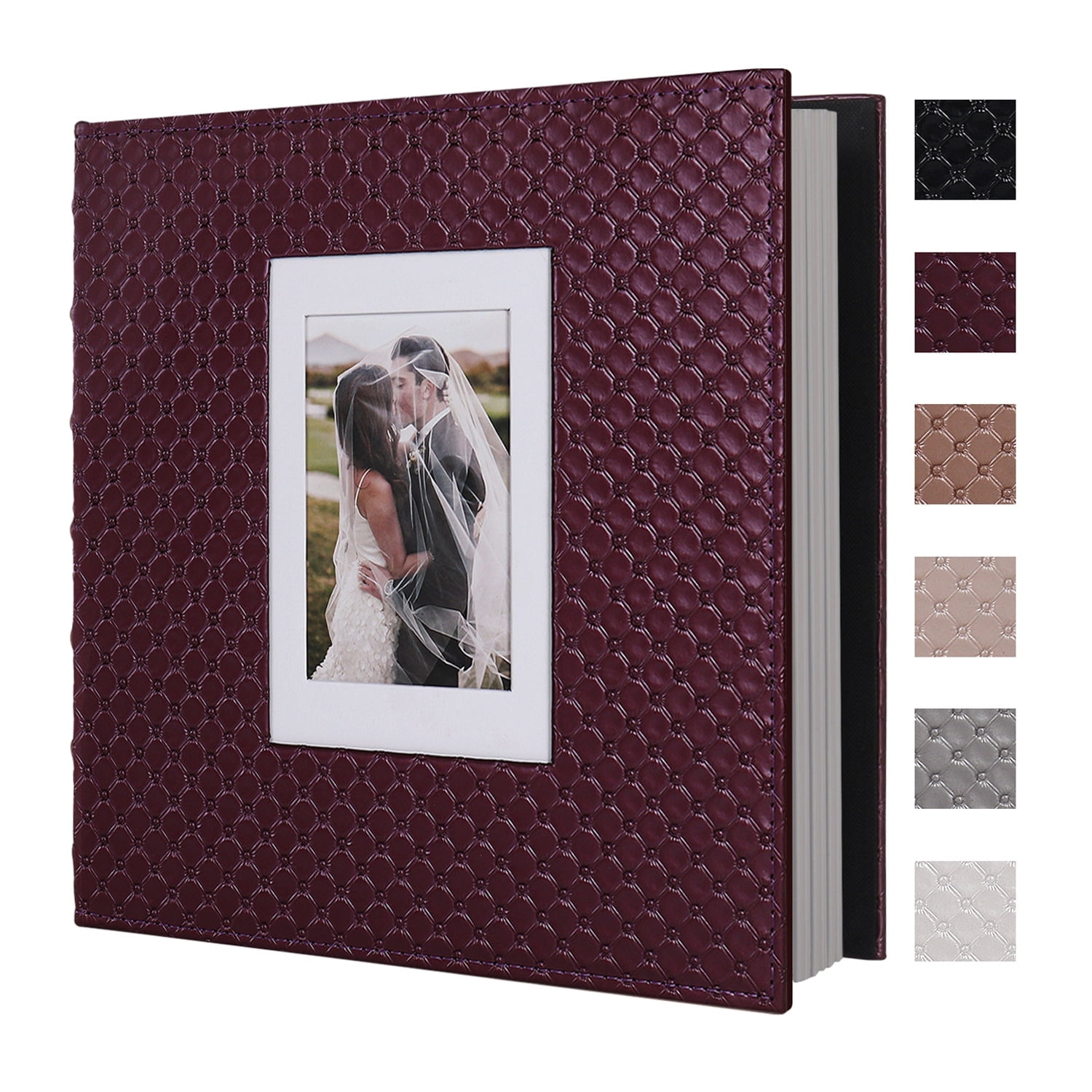 Wine Red PU Leather Magnetic Scrapbook Photo Album