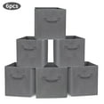 thumbnail image 1 of RECUTMS 6Pack Collapsible Fabric Storage Cubes Organizer Baskets with Handles-Gray, 1 of 8