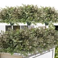 thumbnail image 1 of RECUTMS 8 Bundles Artificial Greenery Stems Fake Green Plants Faux Outdoor Plants UV Resistant Plastic Shrubs for Farmhouse Pathway Indoor Decorations (Grayish Green), 1 of 9