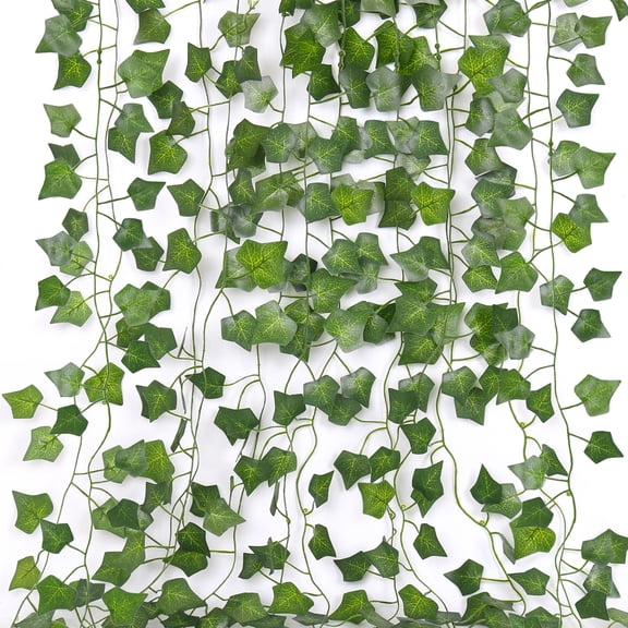 RECUTMS 84 ft 12 Pack Artificial Ivy Fake Greenery Leaf Garland Plants Vine Foliage for Wedding Party Garden