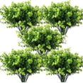 thumbnail image 1 of RECUTMS Artificial Outdoor Flowers Spring Greenery Outdoor Plants UV Resistant for Porch&Garden,8Pcs(Light Green), 1 of 8