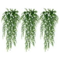 thumbnail image 1 of RECUTMS Artificial Hanging Plants Fake Hanging Plant Faux Eucalyptus Leaf Greenery Vine Outdoor Home Garden Decor(White), 1 of 8