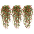 thumbnail image 1 of RECUTMS Artificial Hanging Plants Fake Hanging Vine Flowers Outdoor Faux Eucalyptus Leaf Greenery Wall Indoor Room Porch Decor(Red), 1 of 8