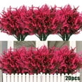 thumbnail image 1 of RECUTMS Artificial Lavender Flowers 20 Bundles Outdoor UV Resistant Fake Flowers Plastic Plants Garden Porch Window Box Decorating for Home(Pink), 1 of 7
