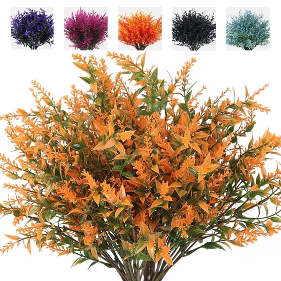 RECUTMS Artificial Outdoor Flowers for Porch UV All Weather Resistant Plastic Fake Fall Flowers for Outside Decoration(Salmon)
