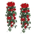 thumbnail image 1 of RECUTMS Artificial Red Hanging Plants Flowers 3.3Ft Plants Vine 2Pcs for Indoor and Outdoor Decoration, 1 of 9