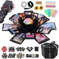 thumbnail image 1 of RECUTMS Black Explosion Box DIY Handmade Photo Album,Gift Box with 6 Faces for Wedding, 1 of 7
