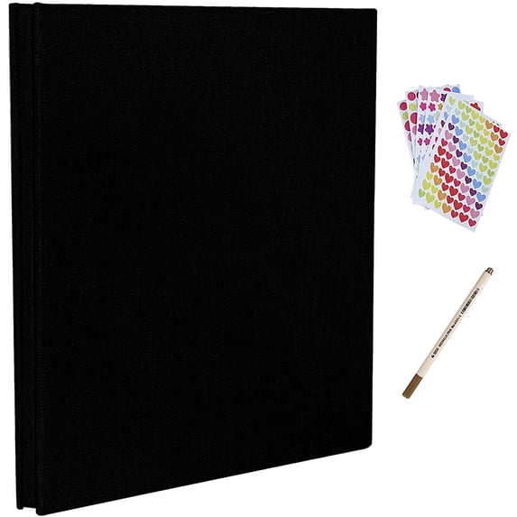 RECUTMS Black Self Adhesive Photo Album Magnetic Scrapbook 40 Pages Hold 120 6x4 Photos