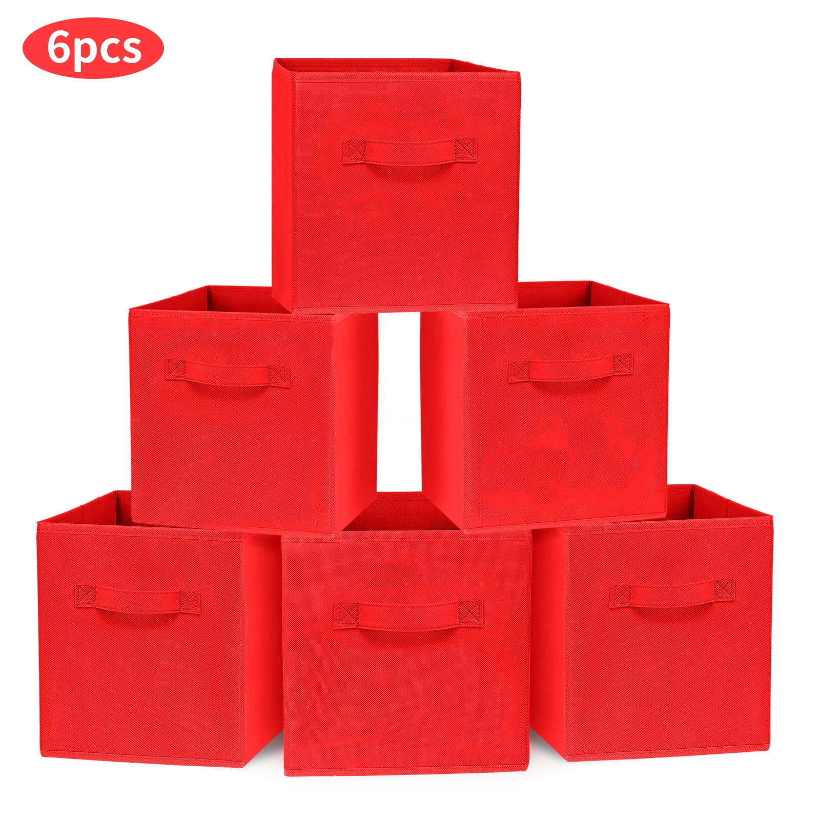 RECUTMS Foldable Storage Cubes with Handles 6 Fabric Baskets for