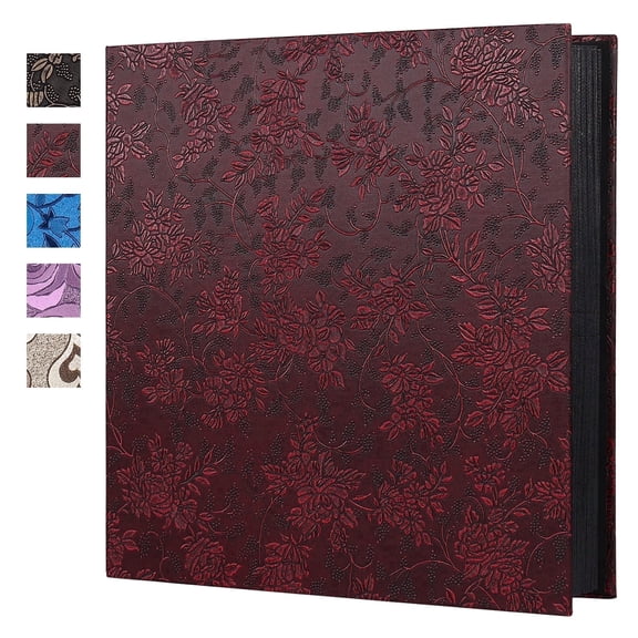 RECUTMS Leather Cover Photo Album 600 Pockets Memo Album Hold 4x6 Photos 5 per Page Memory Book for Wedding Baby Memory Album (Red)