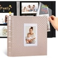 thumbnail image 1 of RECUTMS Photo Album 30 Pages Black Inner Button Grain Leather for 4x6 5x7 8x10 pictures DIY Scrap Photo Book Baby Family Wedding Anniversary Album(Pink), 1 of 9