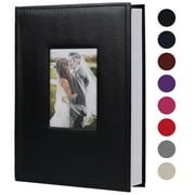 RECUTMS Photo Picture Album 4x6 300 Photos,Small Capacity Premium Leather Cover Wedding Family Photo Albums Holds 300 Horizontal Photos(Black)