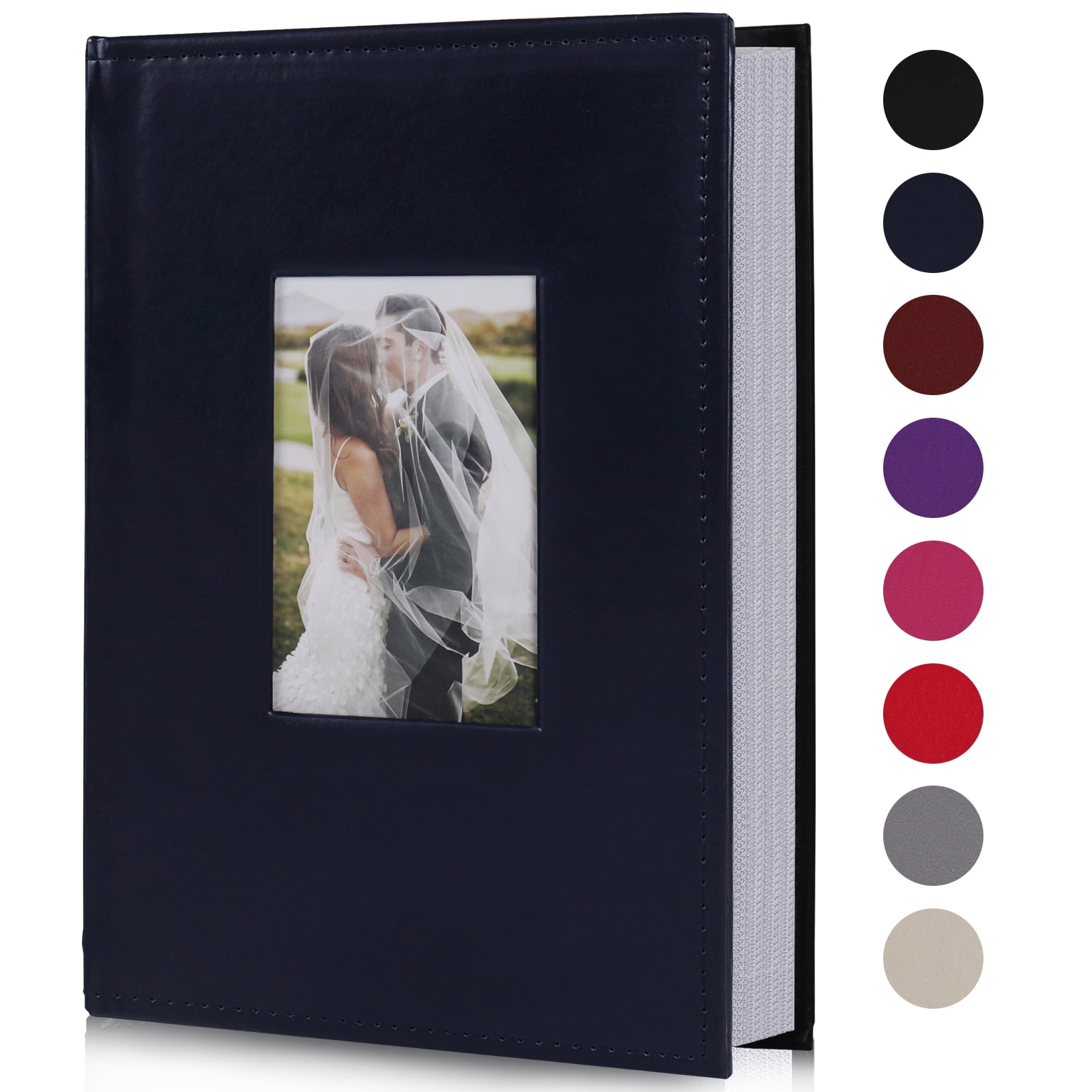 RECUTMS Photo Picture Album 4x6 300 Photos,Small Capacity Premium Leather  Cover Wedding Family Photo Albums Holds 300 Horizontal Photos(Blue) 