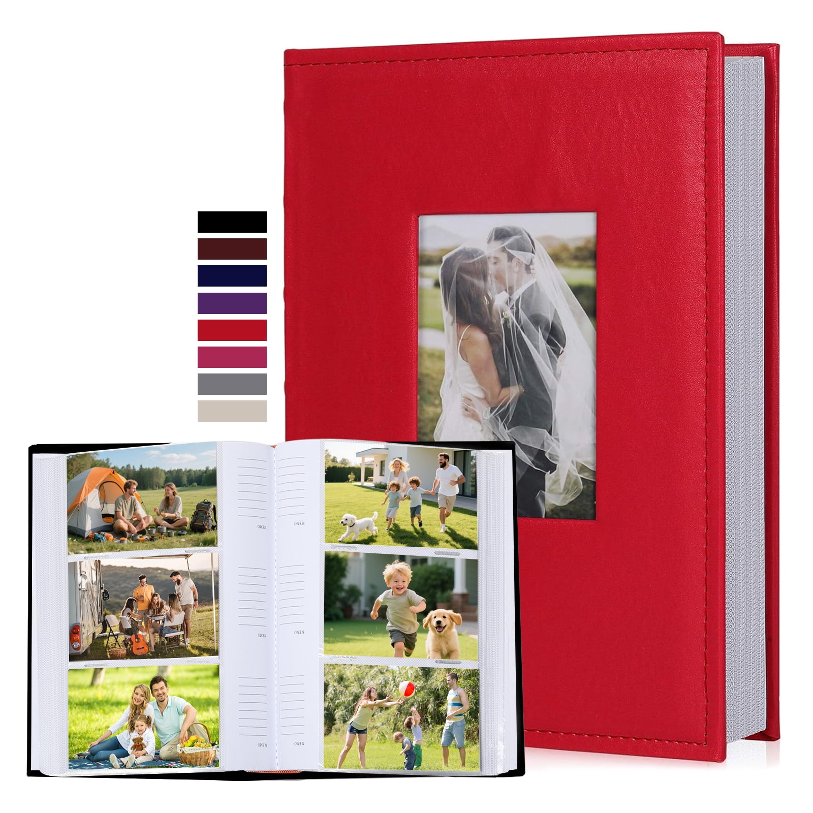 RECUTMS Photo Album 4x6 300 Photos, Leather Cover, Wedding and