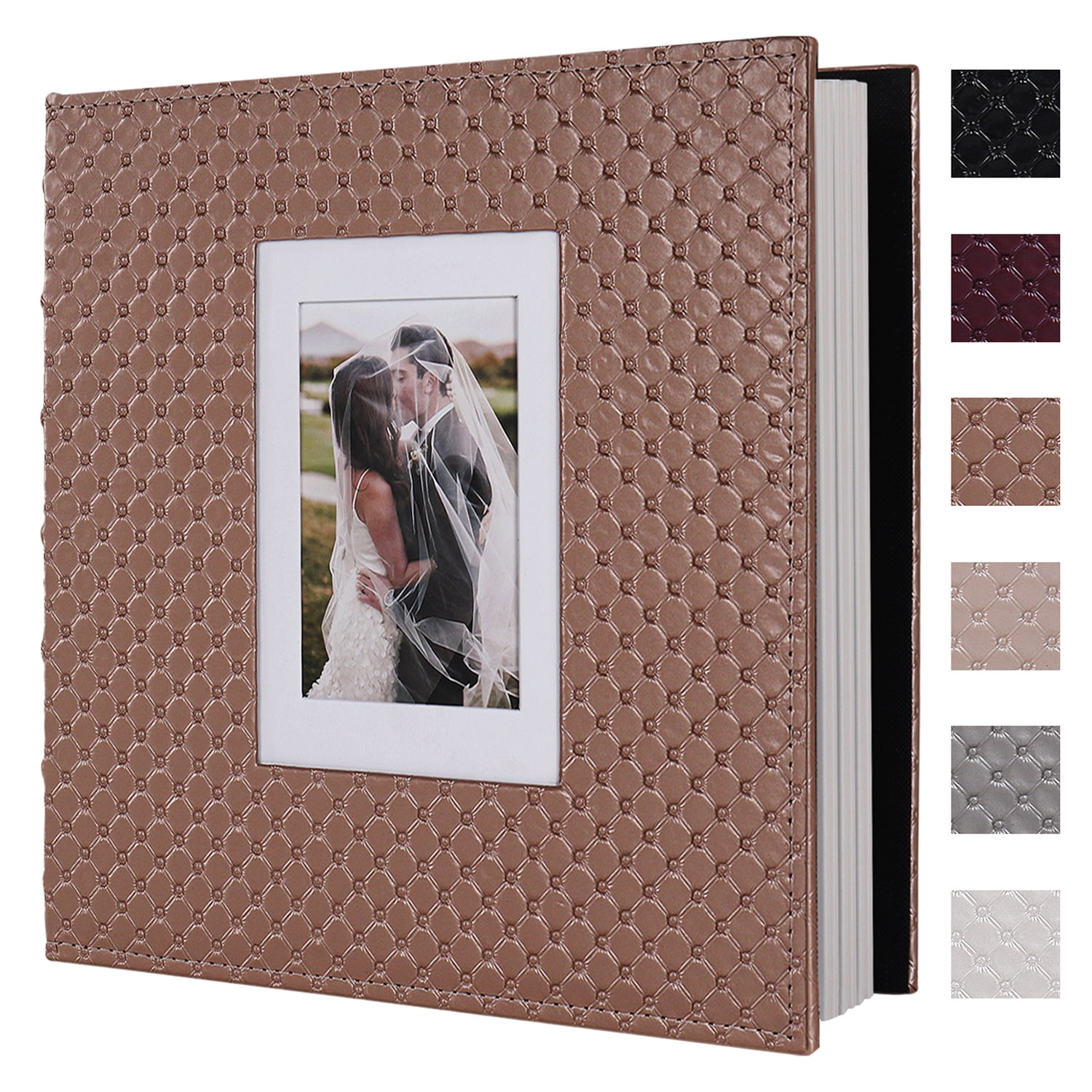 RECUTMS Self Adhesive Photo Album Magnetic Scrapbook Album 30 Magnetic Double Sided Pages Leather Cover DIY Photo Album Holds Photos of any size Baby Family Wedding Anniversary Albums(Light brown)