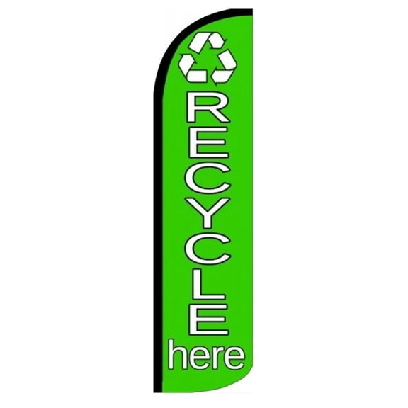 RECYCLE HERE Windless Flag (Hardware Not Included) |Advertisement /Business Flags | Feather Flag |