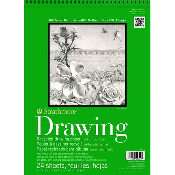 RECYCLED DRAWING MEDIUM SURFACE 80LB SHEETS 19X24