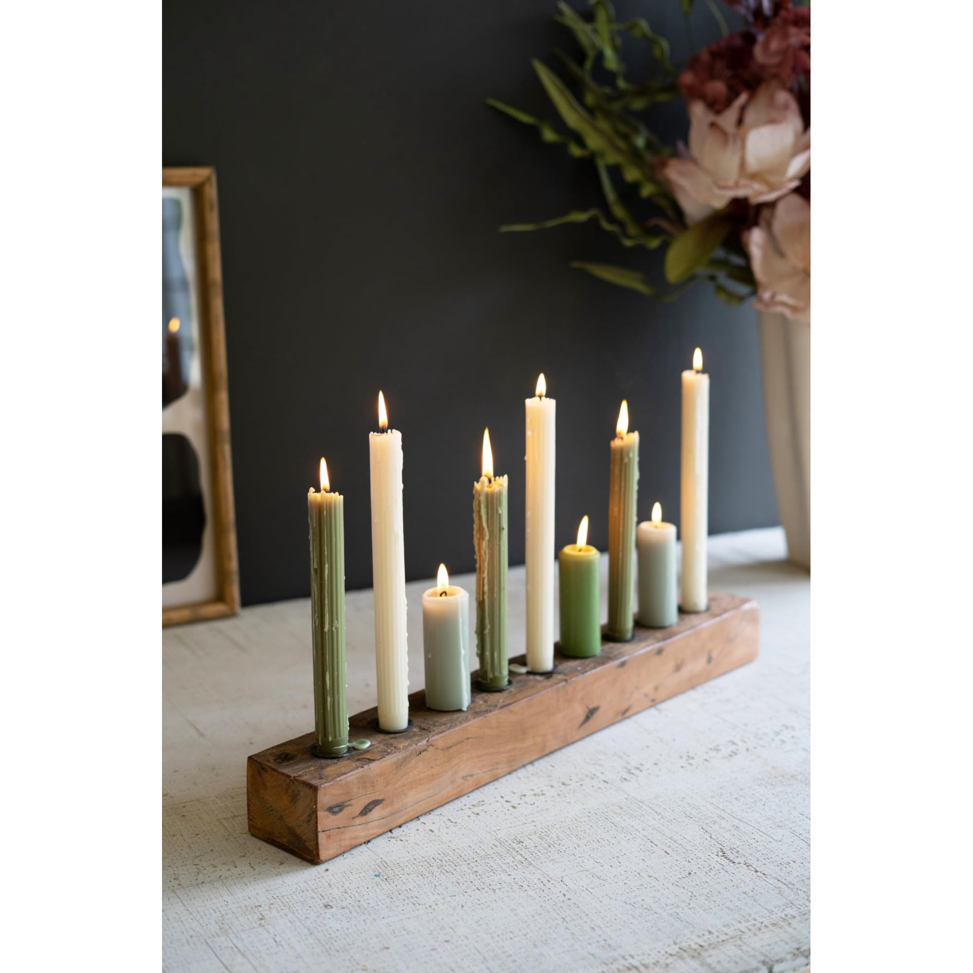 RECYCLED WOOD NINE TAPER CANDELABRA - Walmart.com