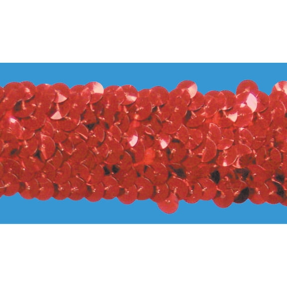 RED 1-1/4 INCH (3 ROW) STRETCH SEQUIN-NEW!!!! LOW PRICE