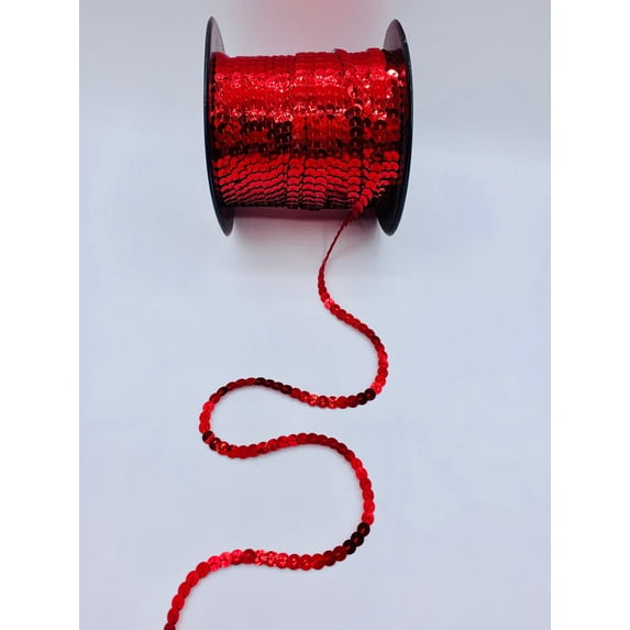 RED 1/4 INCH SLUNG SEQUIN