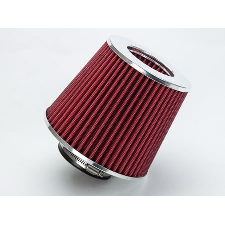 RED 2.5" 63.5mm Inlet Cold Air Intake Cone Replacement Quality Dry Air Filter