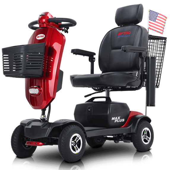 Metro Mobility 4-Wheel Adjustable Mobility Scooter,Bring shopping blue. 300 lb Limit