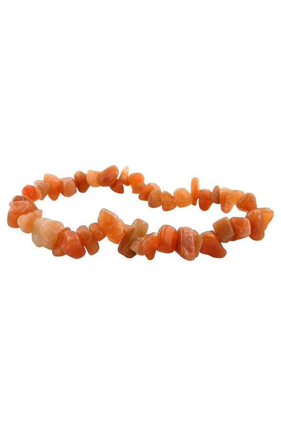 RED AVENTURINE CHIP GEMSTONE GEM STONE BEADS STRETCH BRACELET SB33/102323