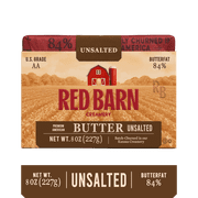 Red Barn Creamery, Premium Unsalted Butter, 8oz Brick