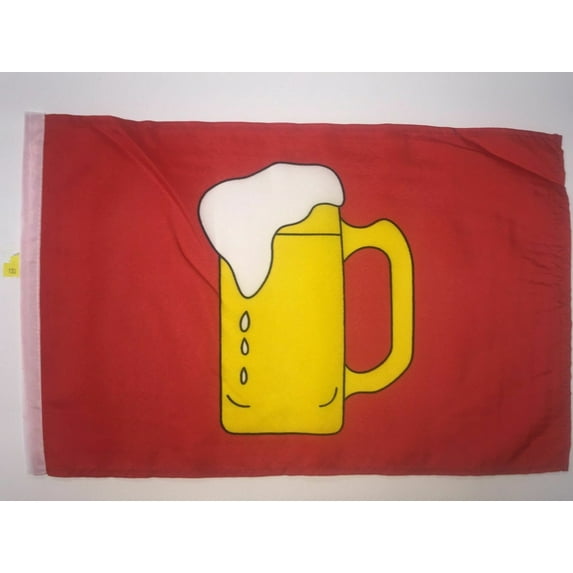 RED BEER MUG FACE UTV SIDE X SIDE ATV SAFETY FLAG 12"X18" FITS 1/4 5/16 POLE