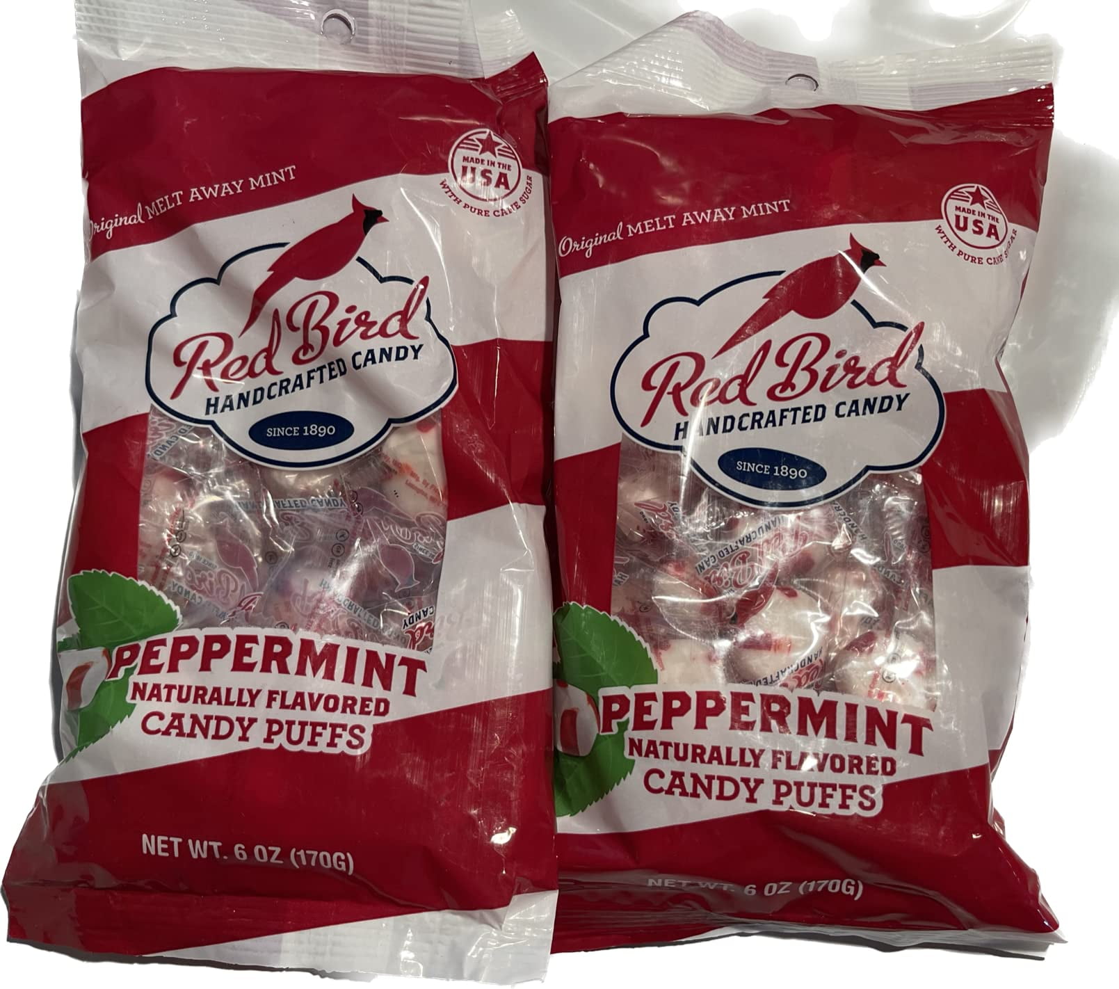 RED BIRD Soft Peppermints Individually Wrapped Gluten Free, 2 Pack NET