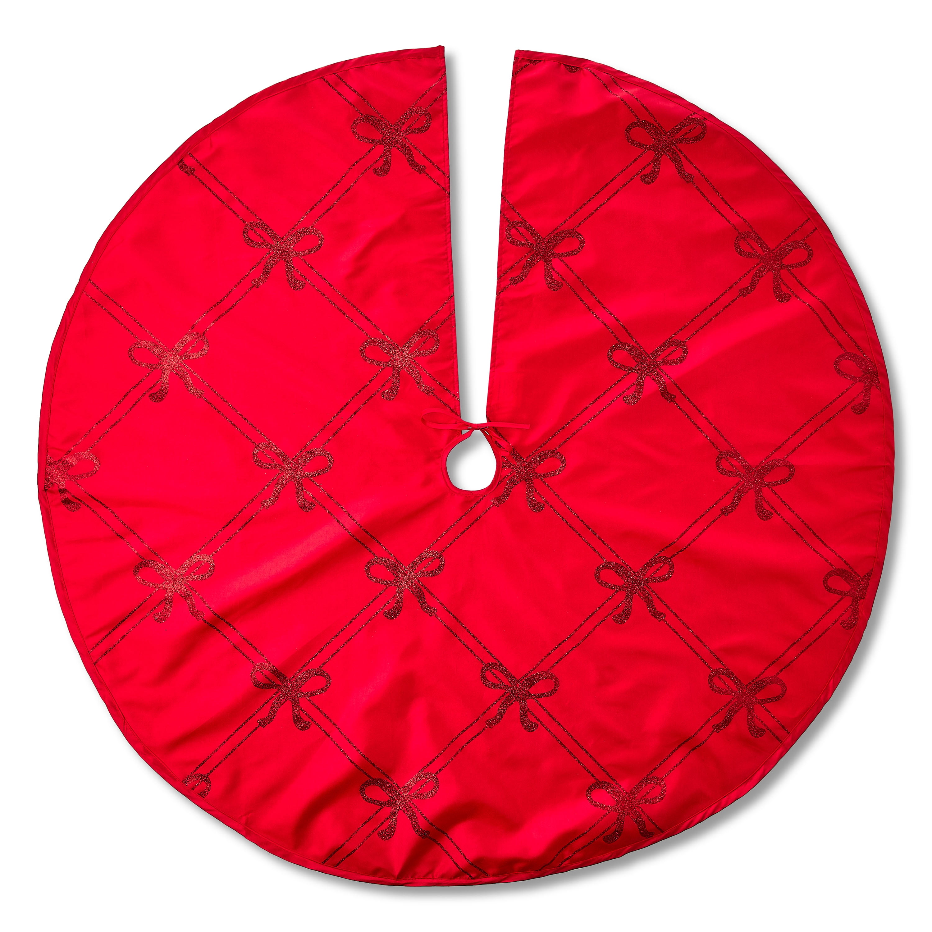 Bow Christmas Tree Skirt, Red, 48", by Holiday Time