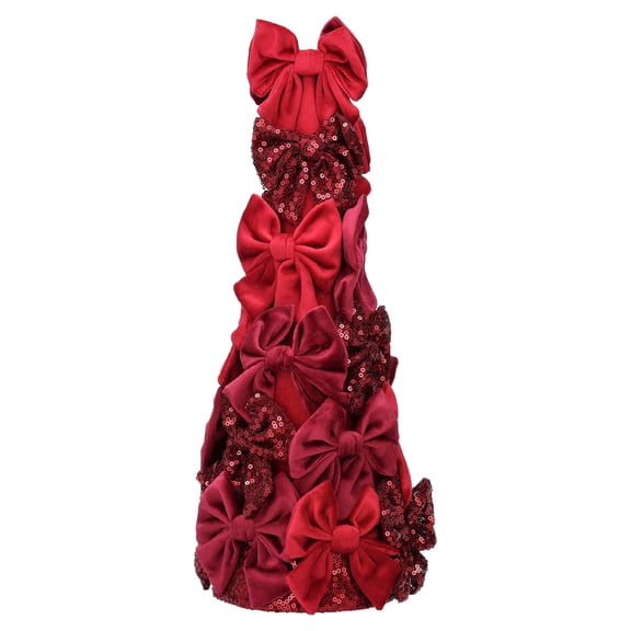 Bow Tree Christmas Decoration, Red, 16", by Holiday Time