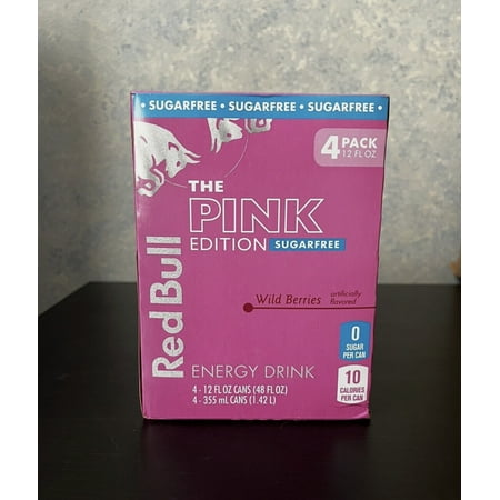 RED BULL PINK EDITION SUGARFREE 4 CANS 12 OZ CANS