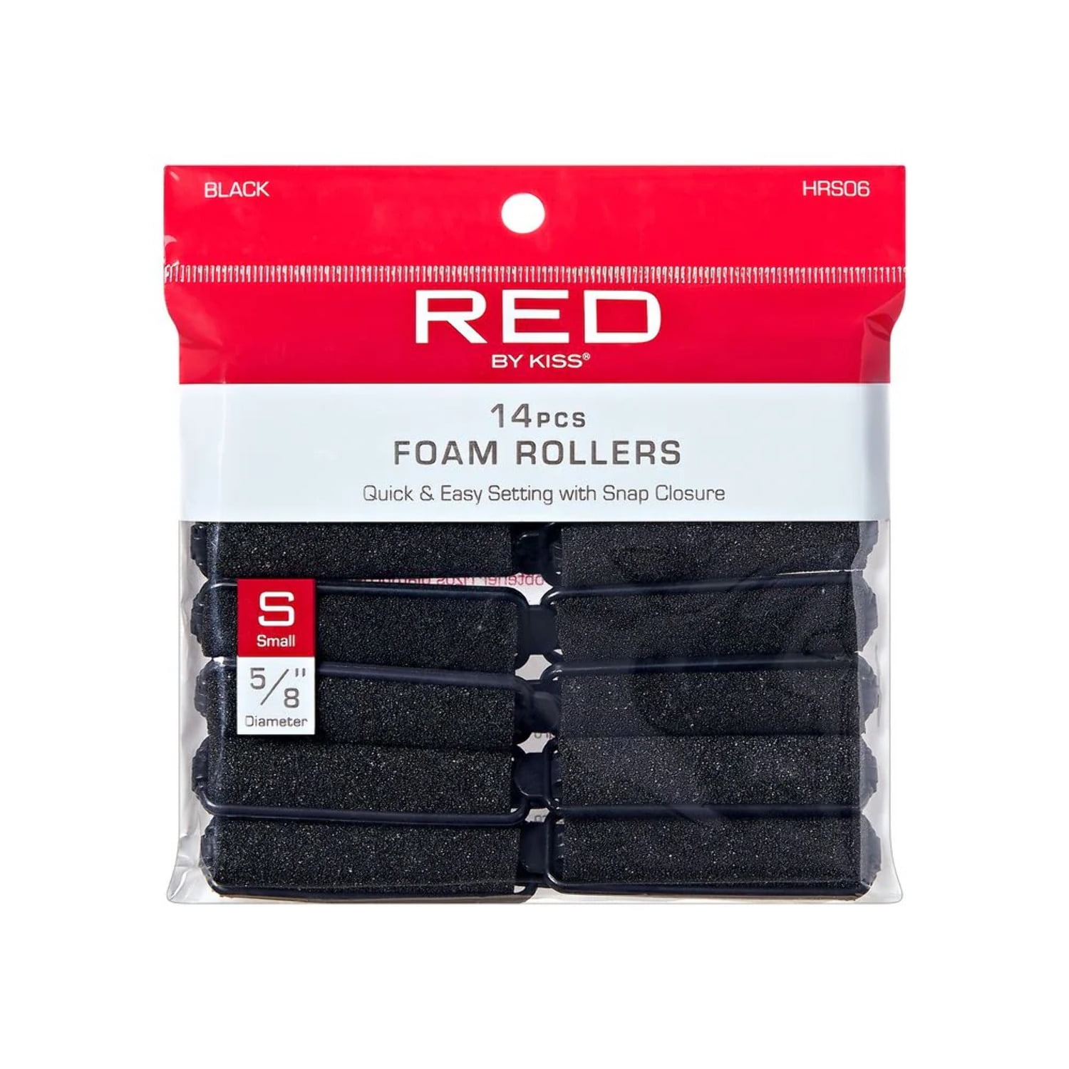 RED BY KISS SMALL 5/8" BLACK FOAM ROLLERS
