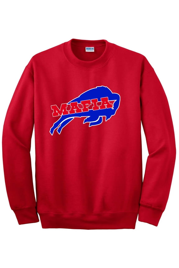 RED Bills Mafia Logo Crew Neck Sweatshirt ADULT
