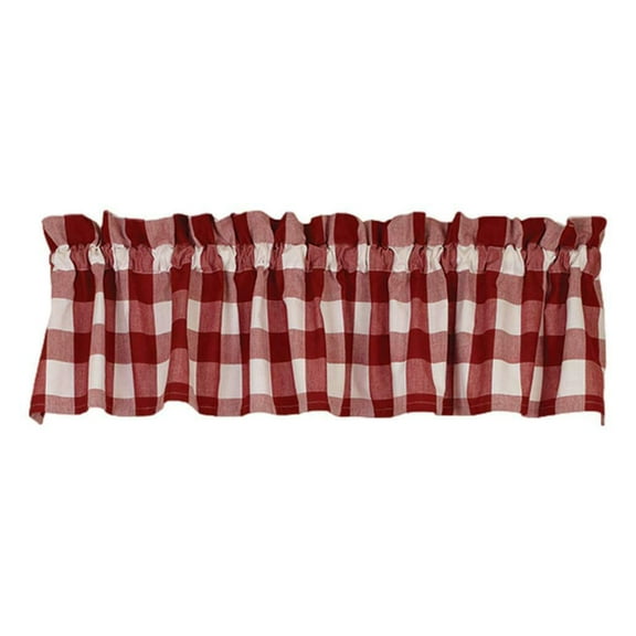 Country House Collection 32219 Red Check Valance,14-inch
