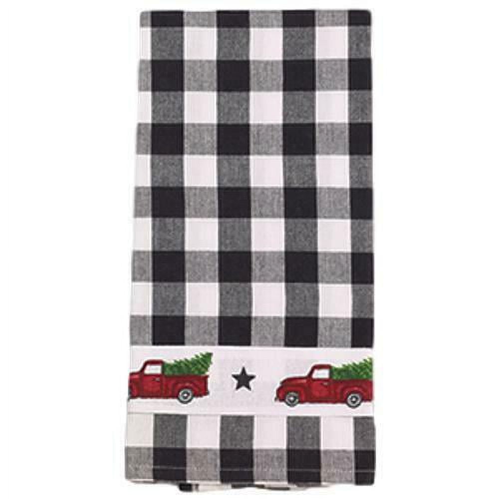 Christmas Kitchen Towels Set Merry Christmas Tree Dish Towel 2 Pack Red  Black Buffalo Check Plaid Christmas Hand Towel Dishcloths 18x28 in  Absorbent
