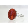 thumbnail image 1 of RED CORAL RING, Natural Stone Ring, silver sterling 925 ring, Engagement Ring, Bezel Ring, Woman's Ring, Minimalist Ring, Anniversary Gift, 1 of 4