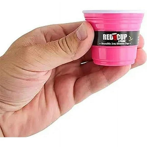 RED CUP LIVING Reusable Pink Shot Glasses - 2 oz Party Cups - Plastic Shot Glasses - Set of 1