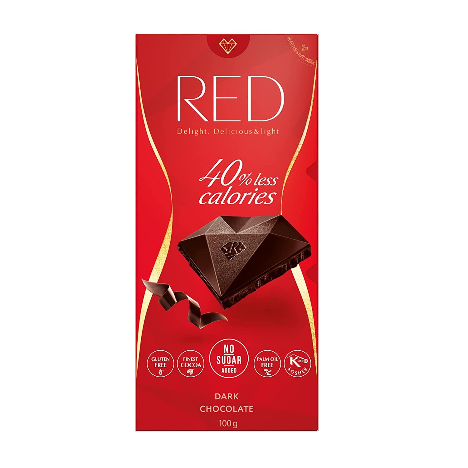 Tranquility Bygger lejesoldat RED Chocolate - European Dark Chocolate Bar, No Added Sugar, 40% Fewer  Calories, Keto Friendly Dark Chocolate Candy 3.5 Ounces 4 Pack - Walmart.com
