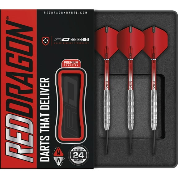 RED DRAGON - Hell Fire B 24 gram Tungsten Professional Darts Set with Flights and Shafts