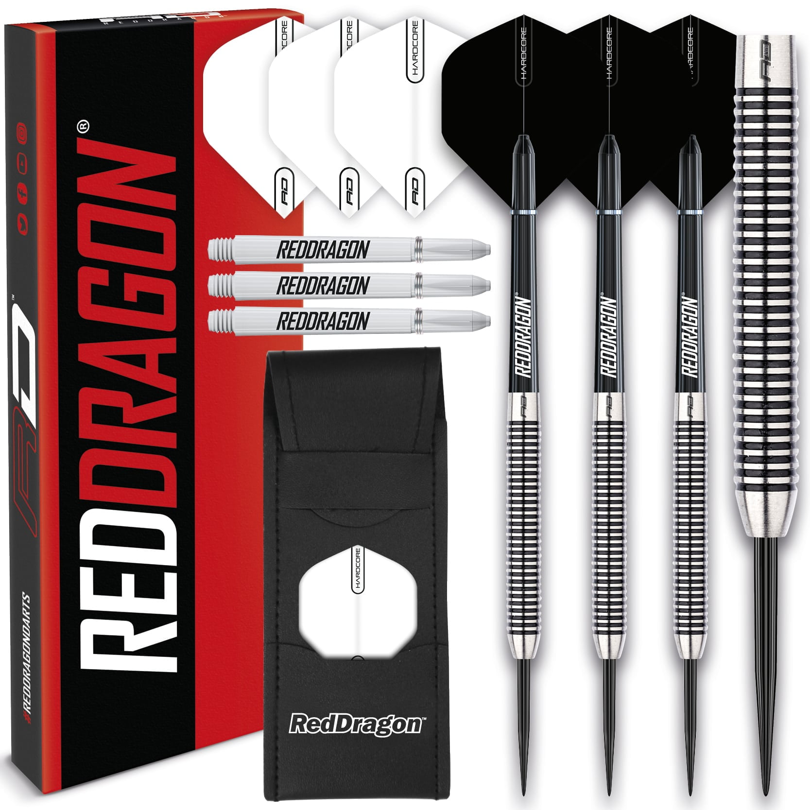 Red Dragon Pegasus 21g - Jeu De Fléchettes Tungstène Steeltip Professionnel Avec Accessoires