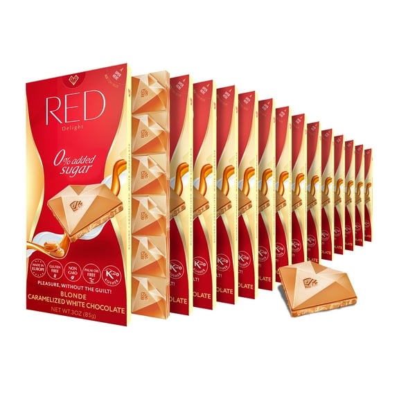 RED Delight Blonde Caramelized White Chocolate Full Size Bars (3 Ounces Each)