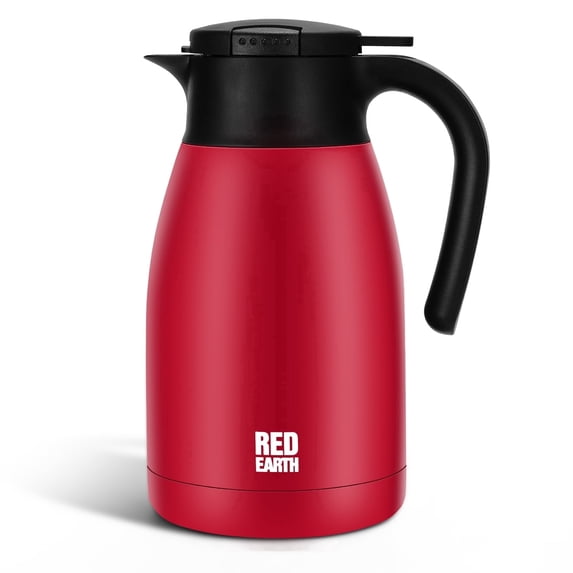 RED EARTH 51oz Thermal Coffee Carafe, Stainless Steel Vacuum Insulated, Press Button Lid, 1.5L (Brick Red)