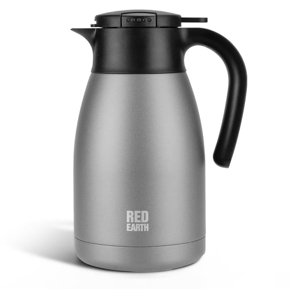 RED EARTH 51oz Thermal Coffee Carafe, Stainless Steel Vacuum Insulated, Press Button Lid, 1.5L (Charcoal Gray)