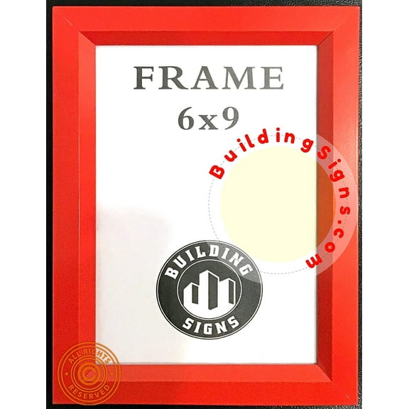 RED FIRE Department Inspection Frame 6X9 (red, Size 6X9, Slide in Frame)